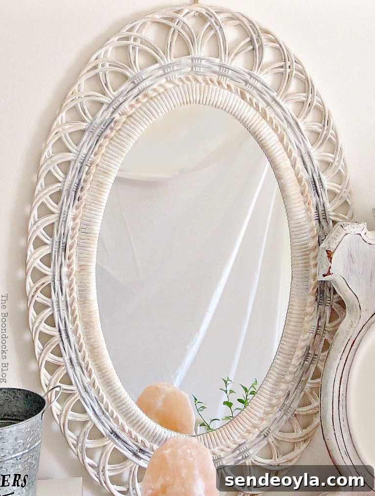 Vintage shabby chic mirror transformed with paint
