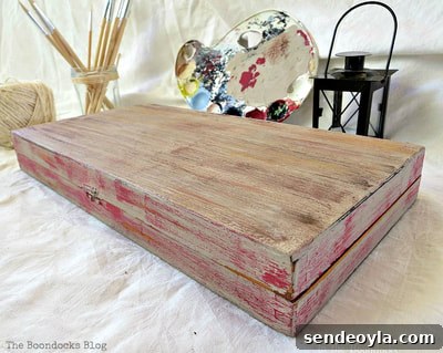 Laminate box painted with acrylic and chalky finish paint
