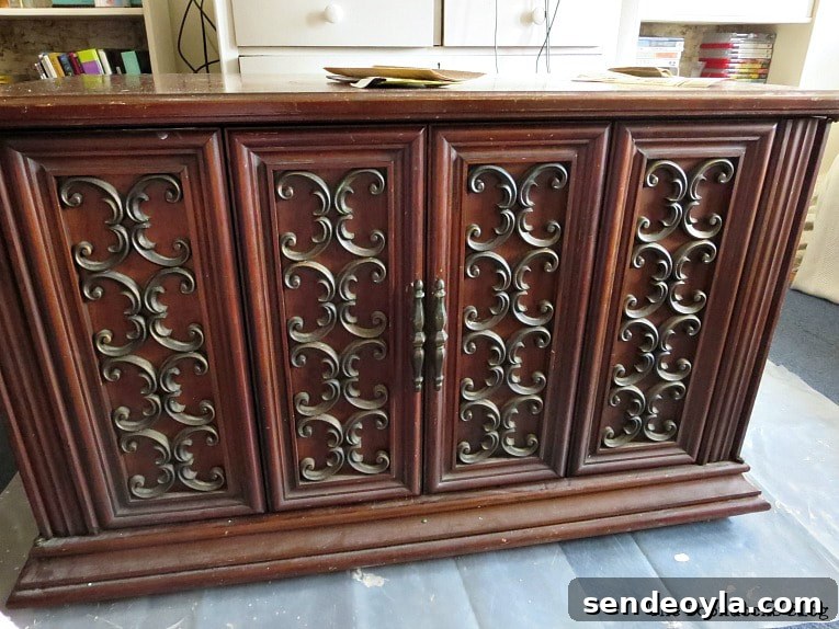 Paint and Restore a Vintage TV Cabinet: DIY Guide 2 Vintage TV Cabinet before, How to Revive a Vintage TV Cabinet www.theboondocksblog.com