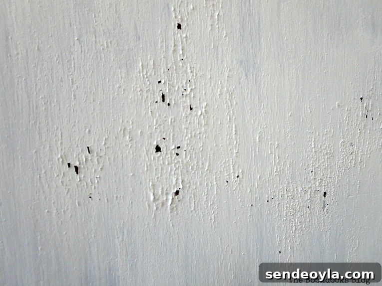 Paint and Restore a Vintage TV Cabinet: DIY Guide 9 Chipping of milk painted side, How to Revive a Vintage TV Cabinet www.theboondocksblog.com