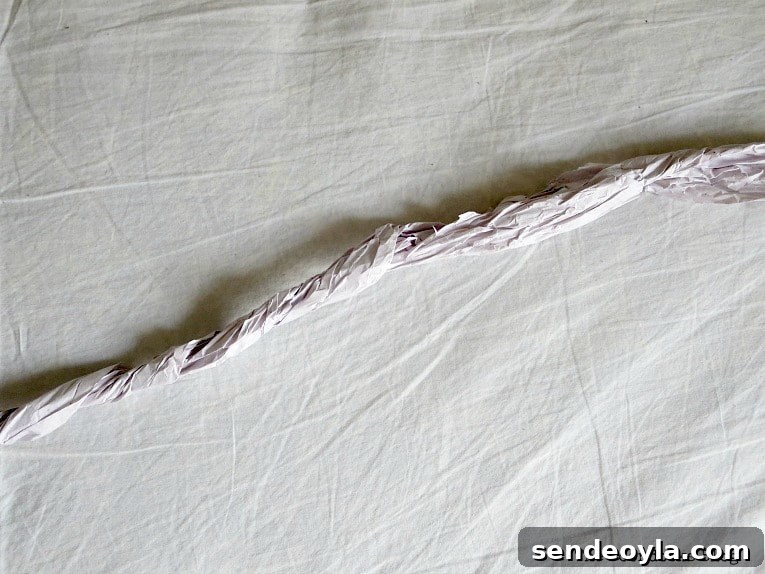 Twisted packing paper.