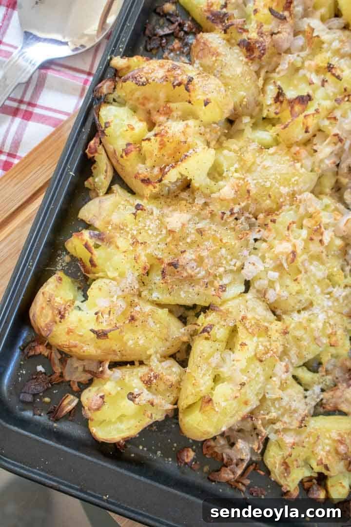 crushed potatoes with parmesan and shallots