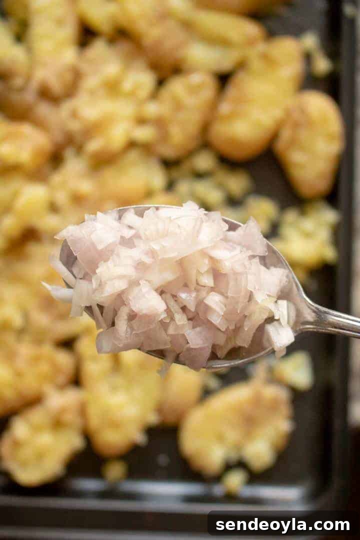 Spoonful of finely diced shallots
