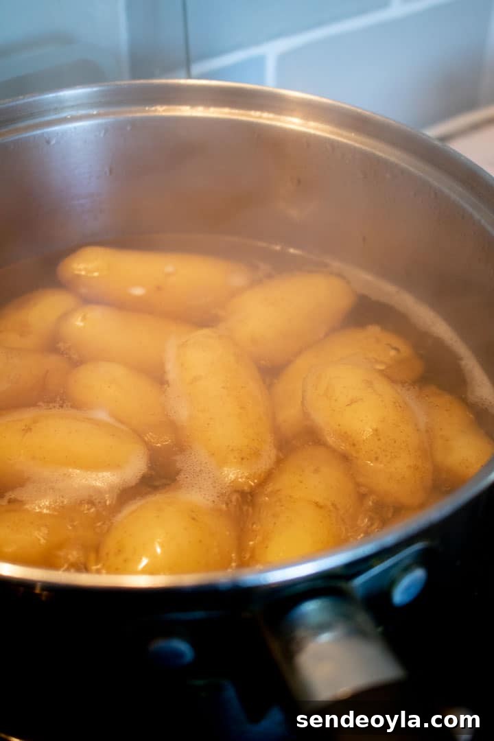 Par boiling new potatoes