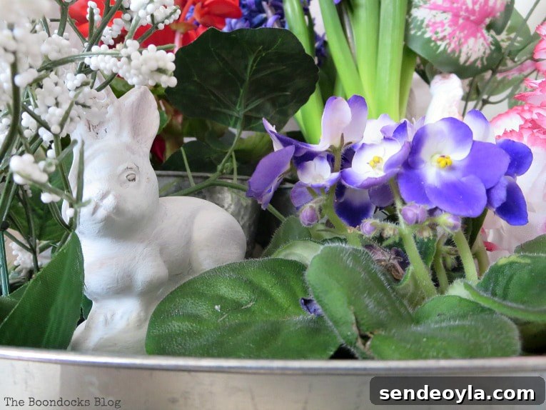 How to Look Like You Have a Green Thumb with a Planter Box 11 White ceramic bunny
