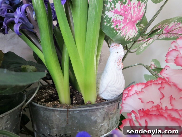How to Look Like You Have a Green Thumb with a Planter Box 12 White ceramic rooster
