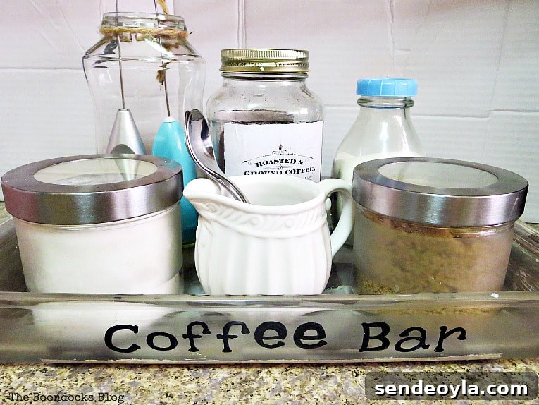 DIY Laid-Back Coffee Bar Station: Create a Playful Home Nook 13 coffee bar station filled with jars, sugars and coffee on a counter.