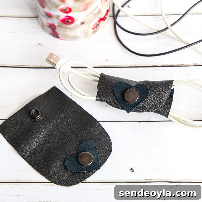 DIY Laid-Back Coffee Bar Station: Create a Playful Home Nook 17 leather cord organizer.