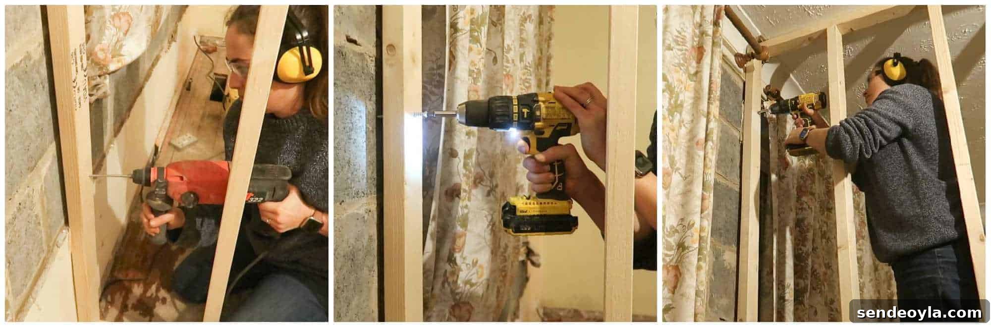 How to Build a Partition Wall: Step-by-Step DIY Guide 13 Screwing a partition wall to masonry with Spax screws