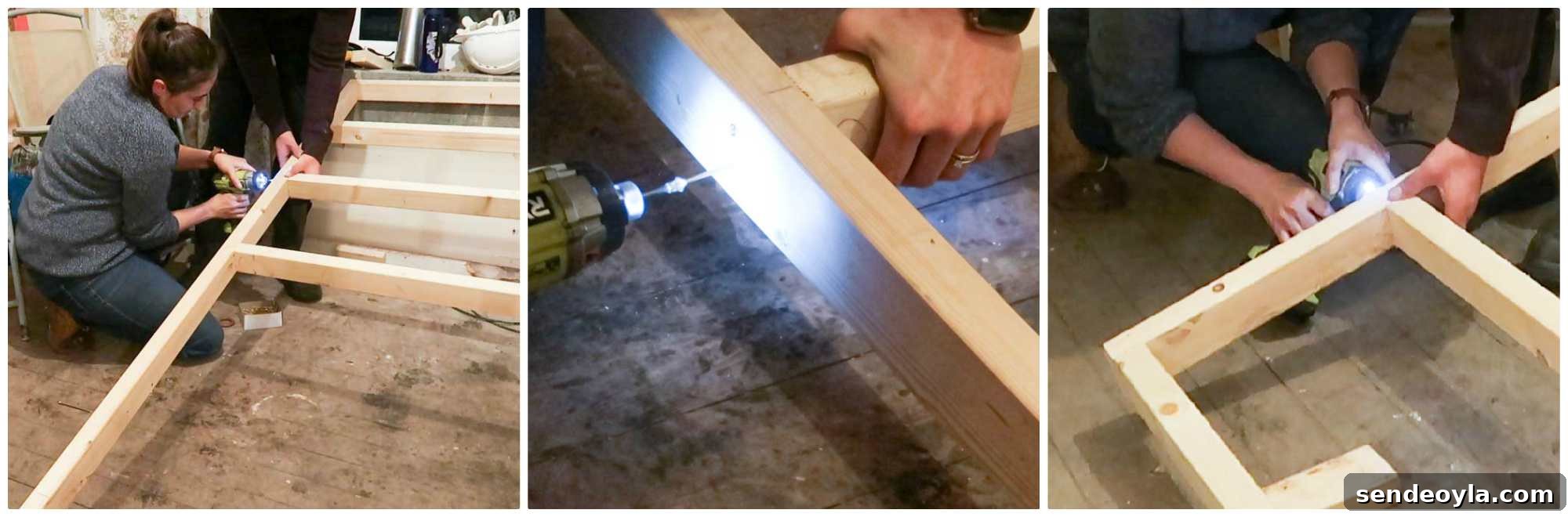How to Build a Partition Wall: Step-by-Step DIY Guide 9 Screwing battens together for a stud wall