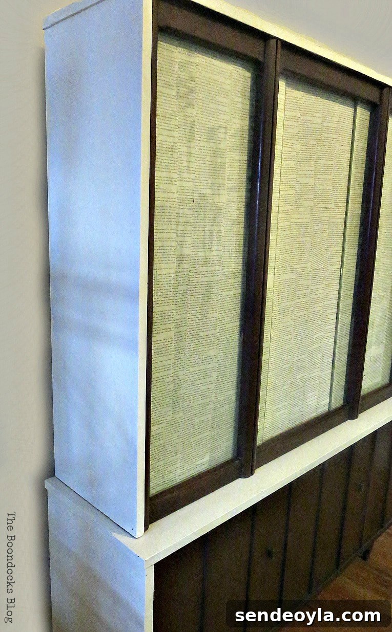 Side view of updated china cabinet.