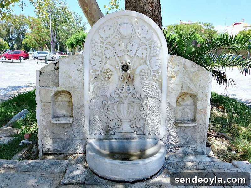 Marble fountain at St. Andrew's Cathedral, Patra Greece