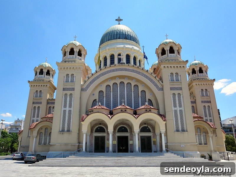 Central view of St. Andrew's Cathedral, Patra Greece