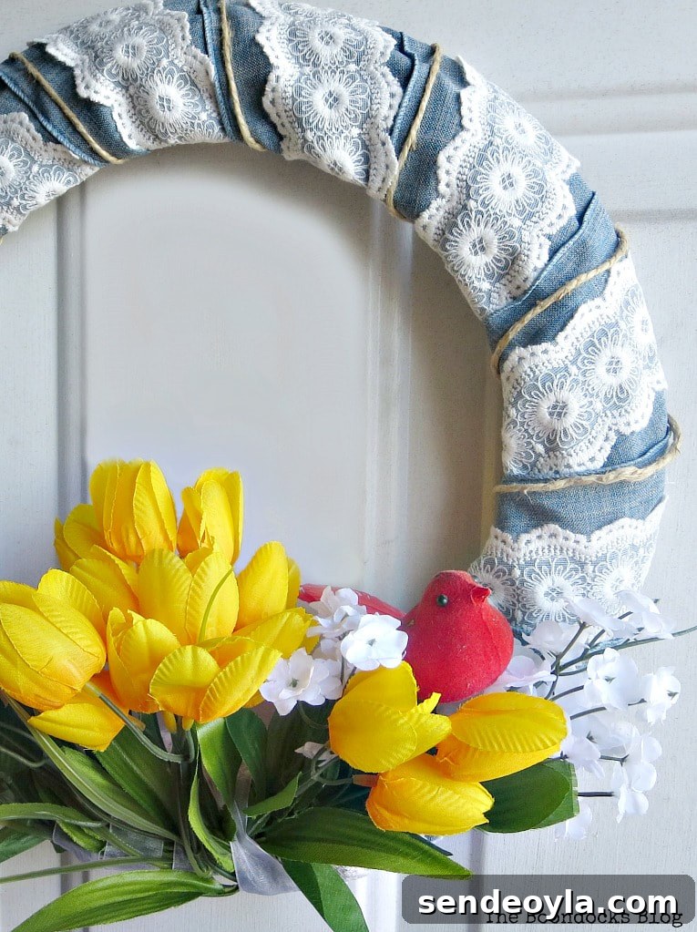 Finished spring wreath