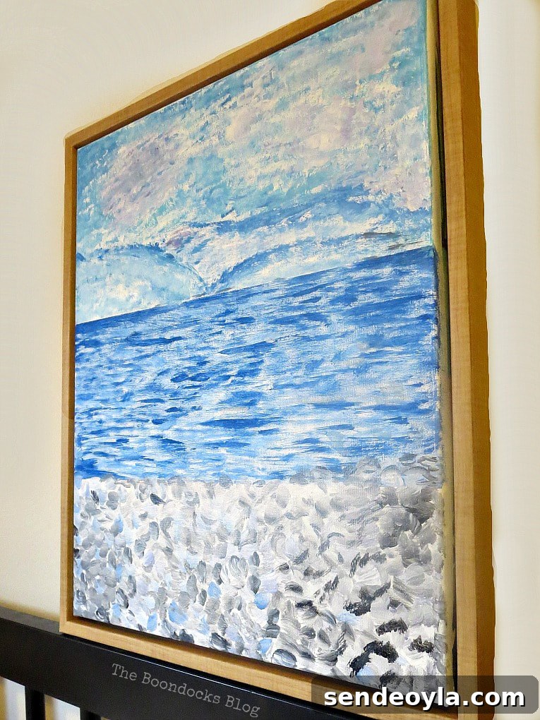 Step-by-Step Impressionist Painting Tutorial for Beginners 15 Painted canvas which was a print before, How to Make your Own Impressionist Art Painting www.theboondocksblog.com