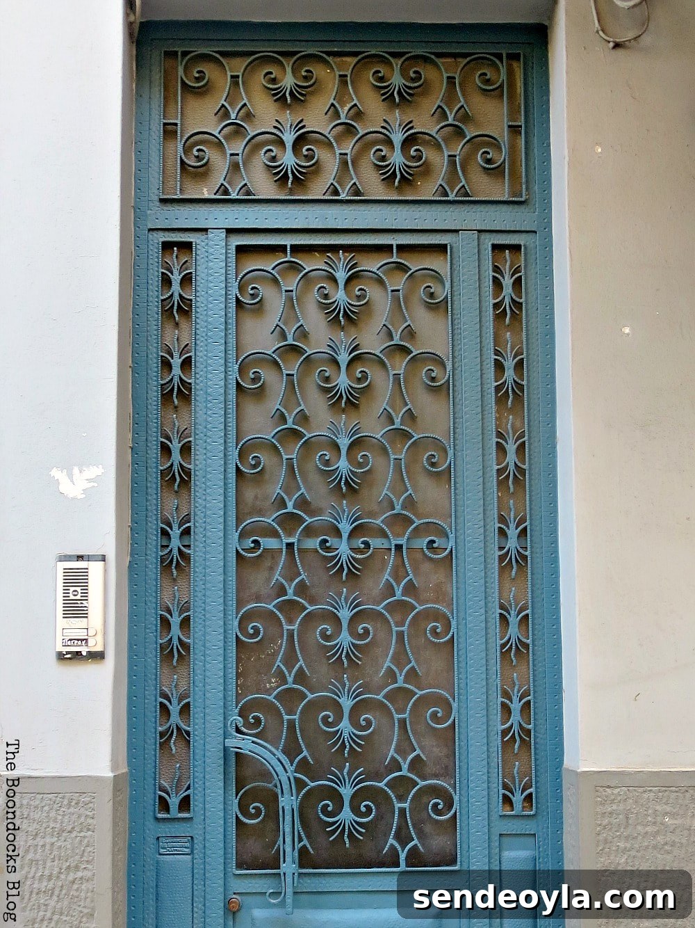 Metal door with intricate design, Celebrating a 3 year Blogoversary with Lots of Doors