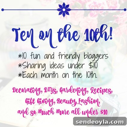 Quick Spring Art Ideas to Refresh Your Home 14 Ten on the 10th logo about bloggers sharing their craft ideas for under $10