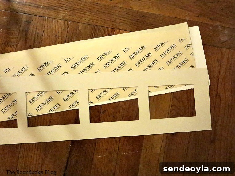 Quick Spring Art Ideas to Refresh Your Home 5 Mat with five openings of the disassembled picture frame.