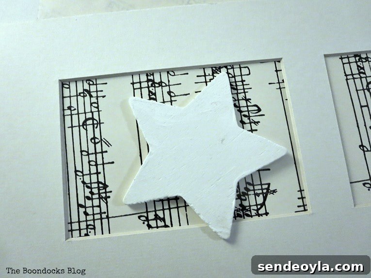 Quick Spring Art Ideas to Refresh Your Home 6 Matt with music paper and star.