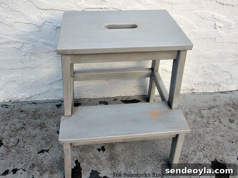 Finished and painted Ikea bekvam step stool.