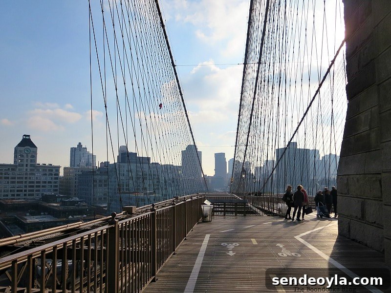 The walkway which snakes around the towers of the Brooklyn Bridge, A Tour of the Astonishing Brooklyn Bridge Walkway www.theboondocksblog.com