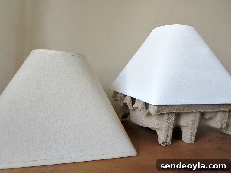 Lamp shade one unpainted, and one painted with chalky finish Everlasting