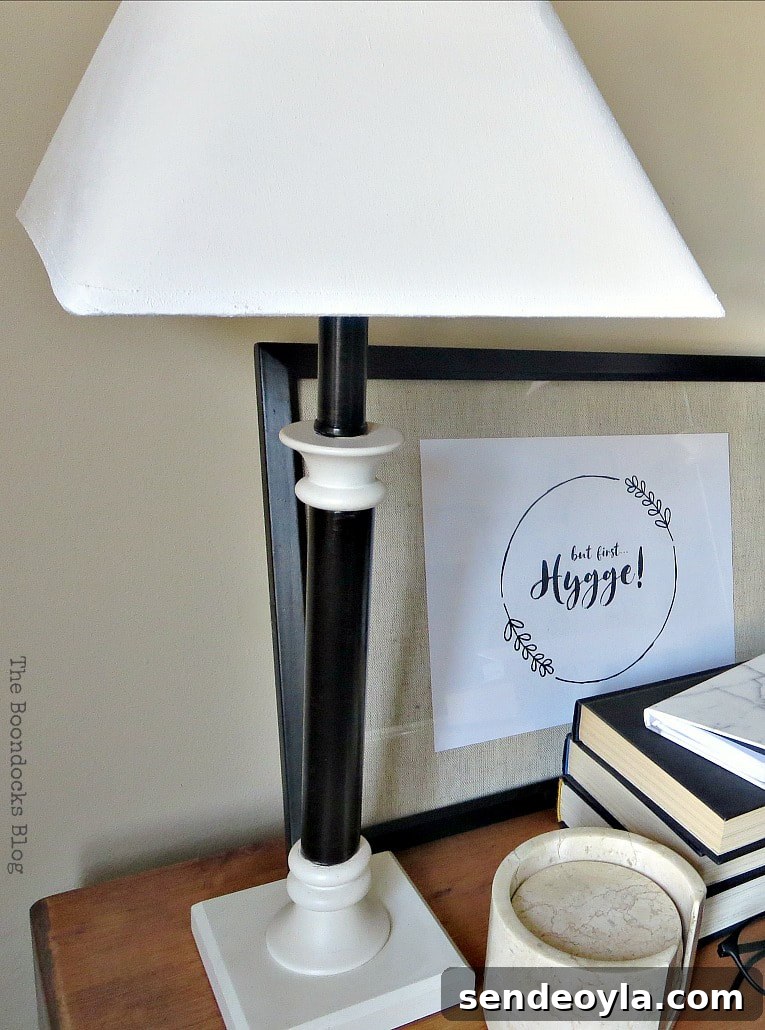 Lamp upcycled with paint
