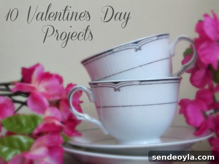 Logo for a round up of ten projects and valentine's day crafts.