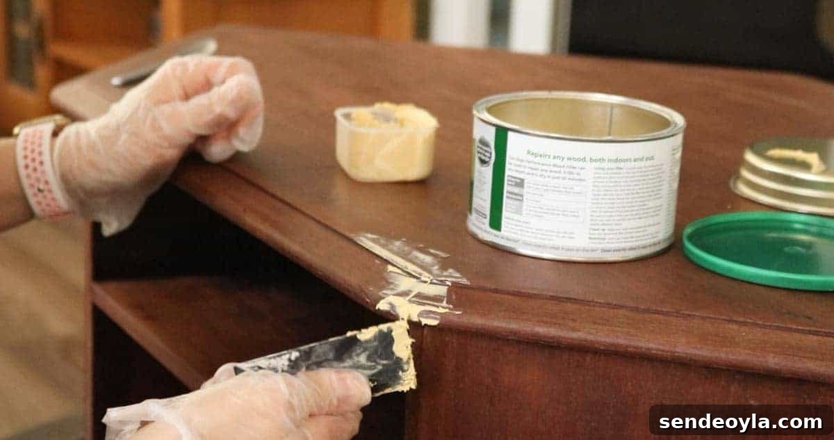 filling wood before painting