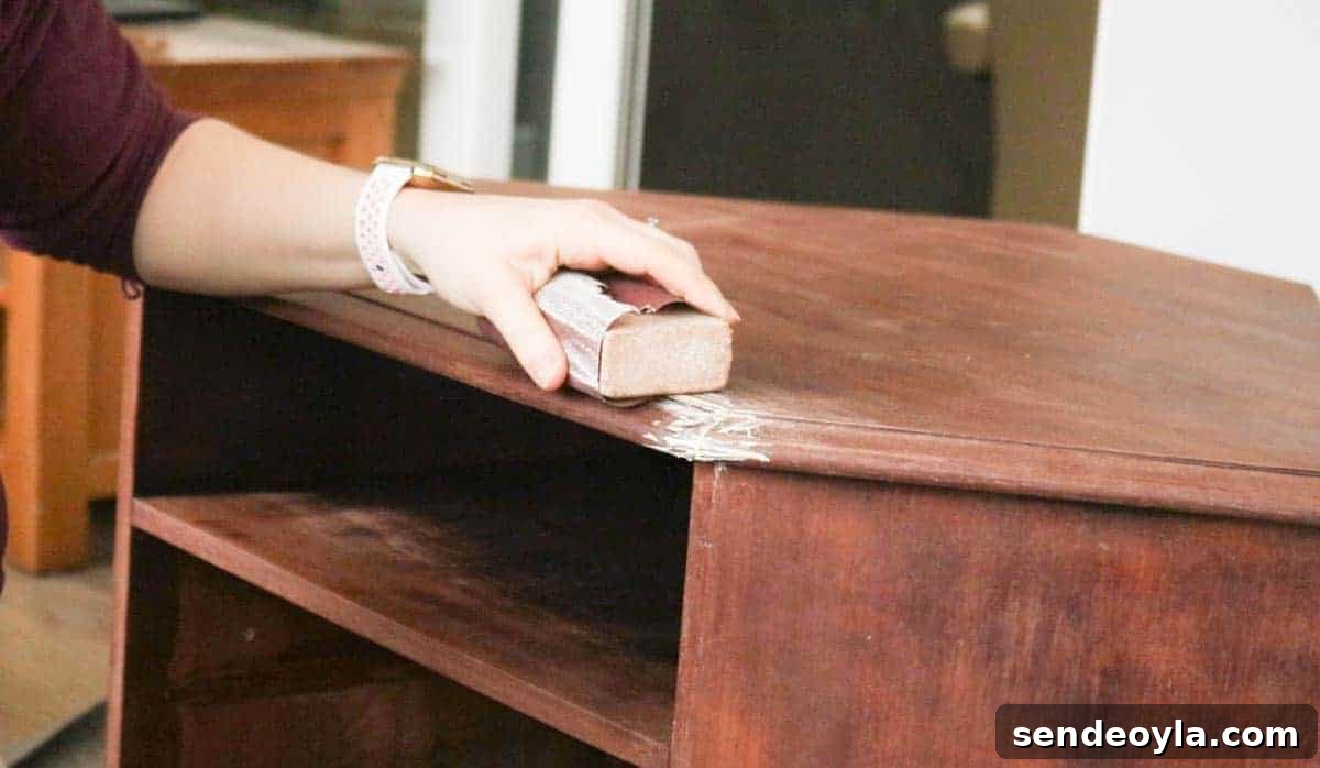 sanding wood filled surfaces