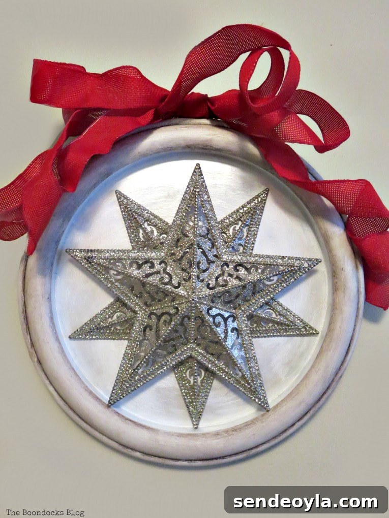 Stars attached to the frame showcasing finished look