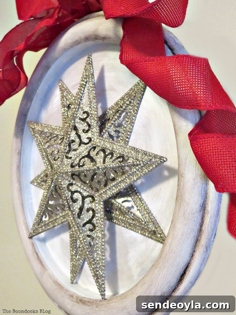 Two stars set into a repurposed clock frame