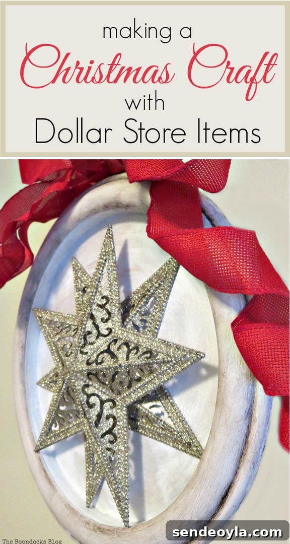 DIY Christmas craft with two stars set in a frame
