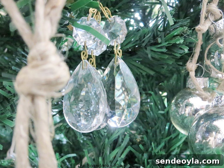 Chandelier crystals as ornaments