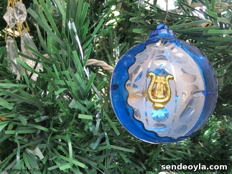 Half globe ornament in blue