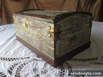 A wooden box up-cycled with paint