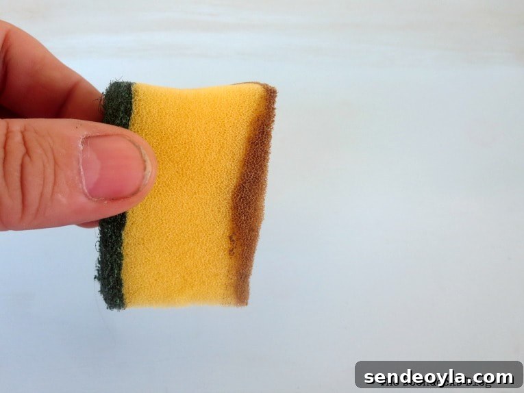 Sponge with brown wax