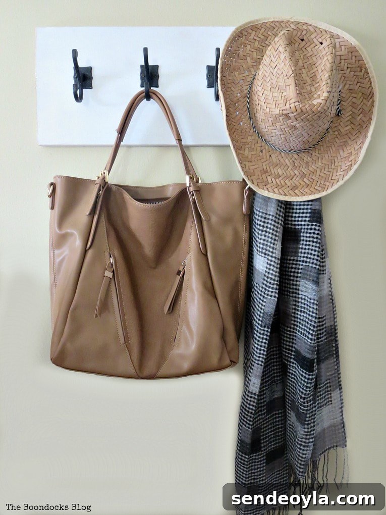 DIY Farmhouse Coat Rack for Your Entryway 15 wood wall hanger, How to Make a Wooden Wall Hanger www.theboondocksblog.com