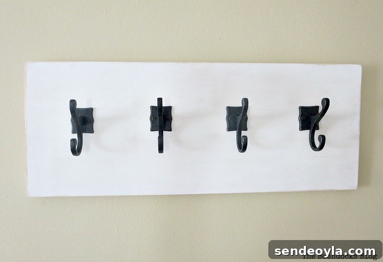 DIY Farmhouse Coat Rack for Your Entryway 9 wood wall hanger, How to Make a Wooden Wall Hanger www.theboondocksblog.com