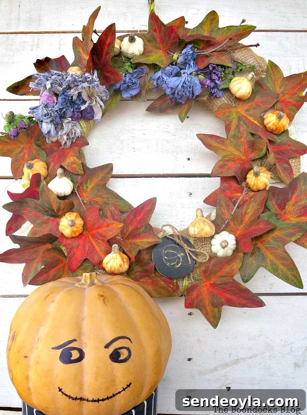 How to Turn a Dollar Store Vine into a Fall Wreath 2 A green dollar store ivy vine became a beautiful DIY fall wreath