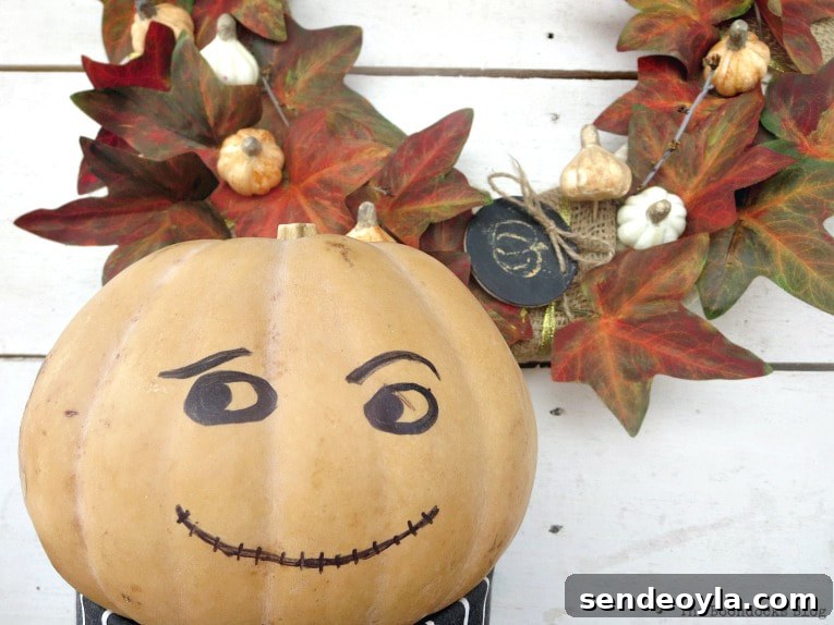 How to Turn a Dollar Store Vine into a Fall Wreath 16 pumpkin man gives his approval