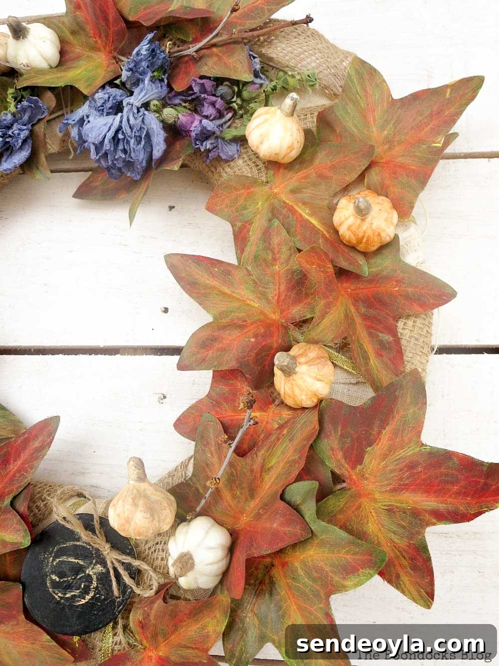 How to Turn a Dollar Store Vine into a Fall Wreath 17 A green dollar store ivy vine became a beautiful DIY fall wreath