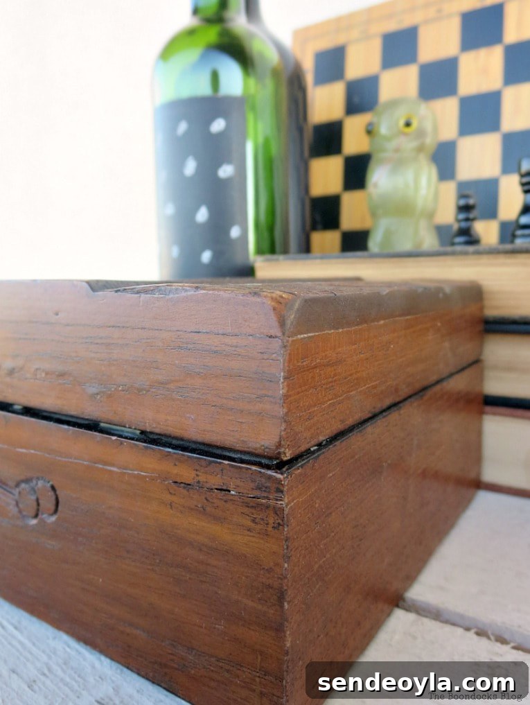 DIY Beeswax Furniture Polish Recipe and Care Tips 14 Close up of the polished wooden box.