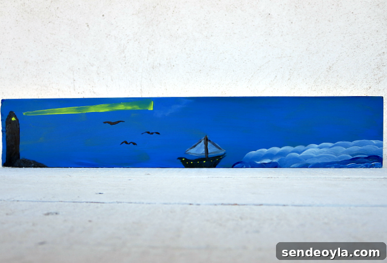completed painting on blue side, A Nautical Sign that is So Close to Amazing