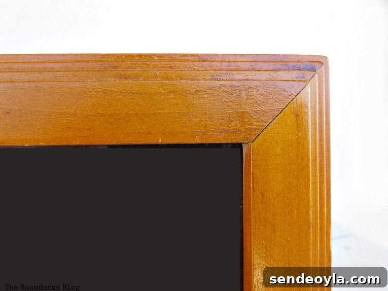 Wooden picture frame, after, how to easily clean wood with just 2 ingredients