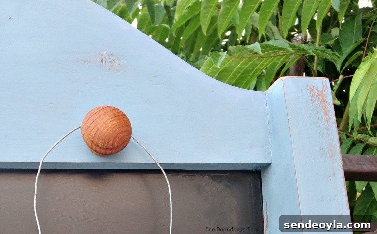 How to Upcycle a Vintage Chalkboard Stand 12 a knob added to hang things