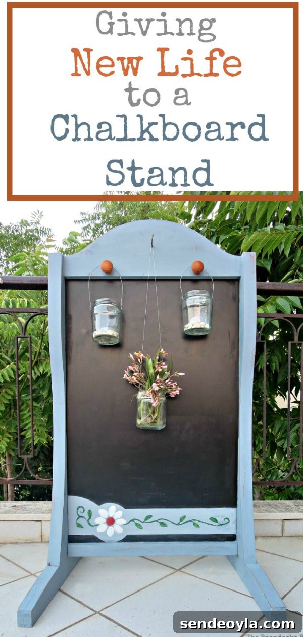 How to Upcycle a Vintage Chalkboard Stand 20 How to Give new life to an old chalkboard stand, upcycling it with paint, wax, and hanging accents