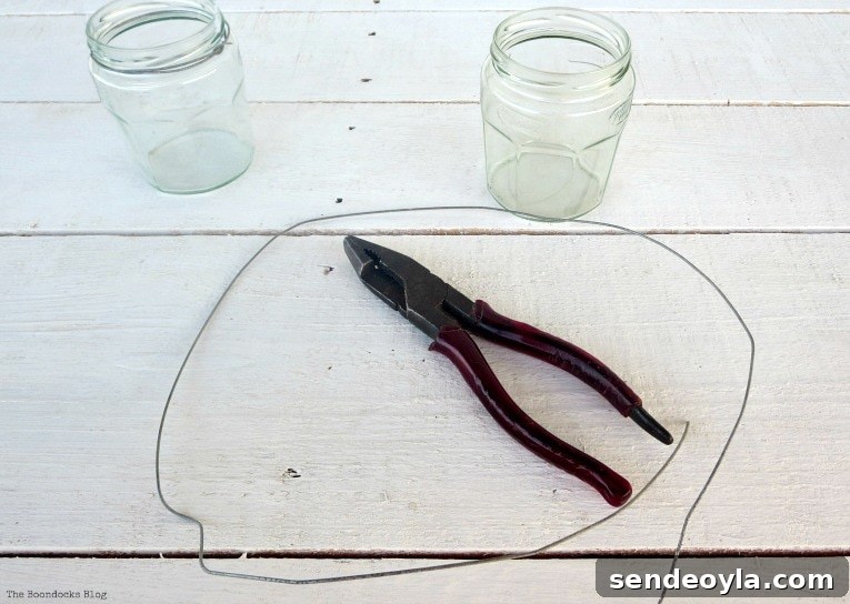 required materials: jars, wire, pliers