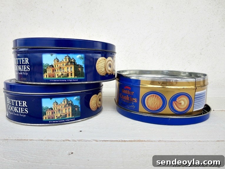 Collection of tins ready to be upcycled