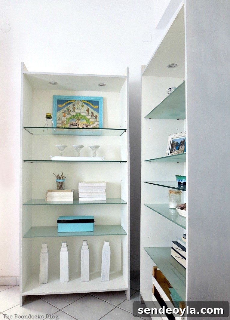 Avoid These Mistakes When Upcycling Bookcases 2 Full view of the upcycled bookcase.